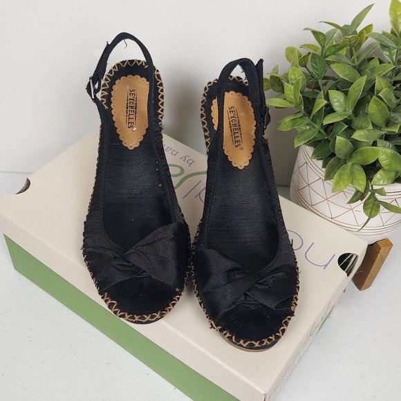 ANTHROPOLOGIE SEYCHELLES SINGAPORE CORK WEDGE SANDALS - Picture 4 of 14